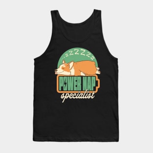 Powernap Specialist - Cute Lazy Dog Tank Top